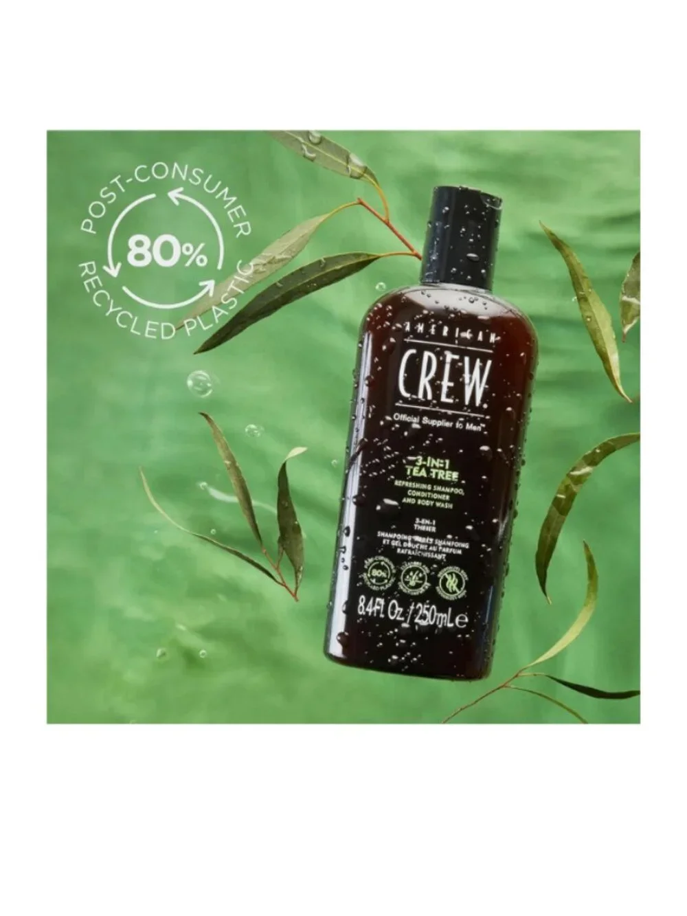 American Crew 3-in-1 Tea Tree Shampoo Conditioner Body Wash 33.8 oz NEW